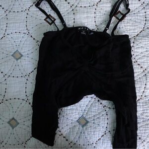 Motel Rocks Elegant Black Strappy Top